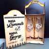 cutie cu pahare personalizate nunta nasi