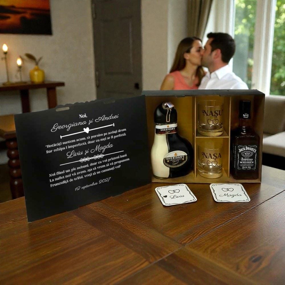 set whiskey si sheridan cadou cerere nasi - echipa completa Arta Traditiei