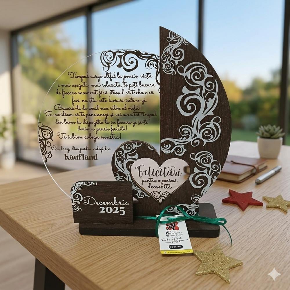 Trofeu calendar rotund- cadou pensionare - Timpul curge altfel